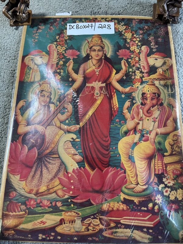 Poster  Lakshmi, Saraswati and Ganesh  B G Sharma