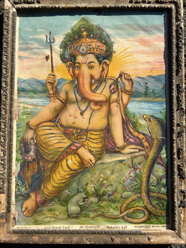 Poster  Ganesh with sun behind Embellished