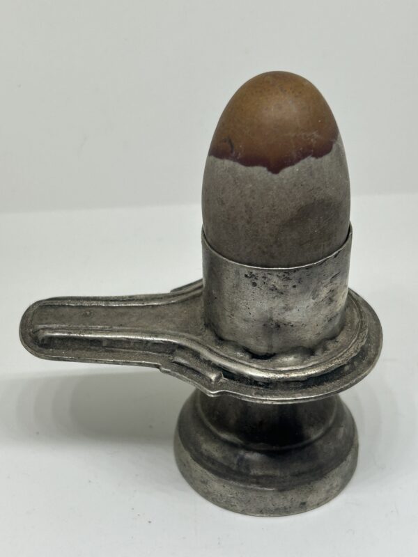 Lingam out of silver with Narmada lingam