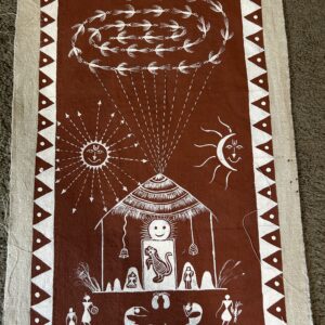 Worli painting of Ganeshpuri Gavdevi Temple  rectangular #3